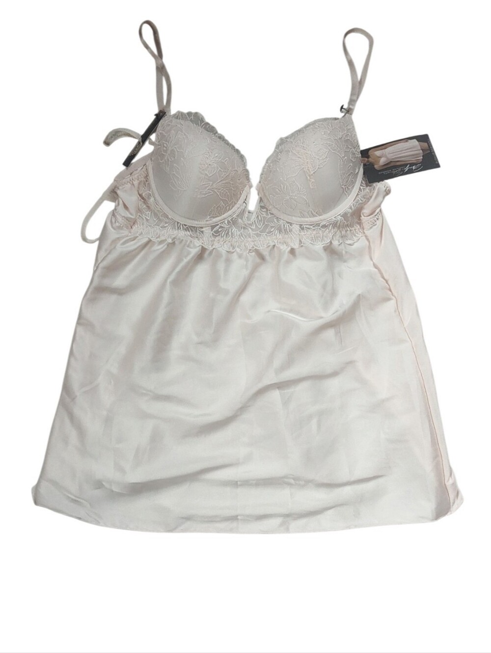 NWT Marilyn Monroe Push-Up Babydoll Ivory Petals Lace Lingerie Sz L